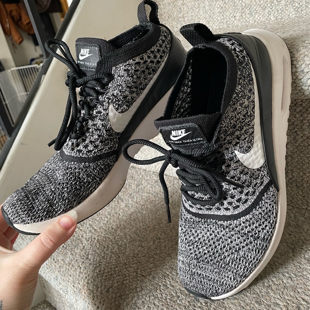 Nike Air Max Thea Ultra FK Athleisure Minimalist Sneakers Black White ‘Oreo’ 8.5 - Picture 6 of 12